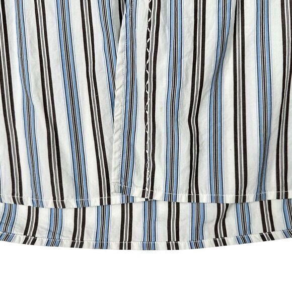 Robert Graham Long Sleeve Button Up Shirt Blue Striped Floral Mens 2XL - Picture 4 of 9